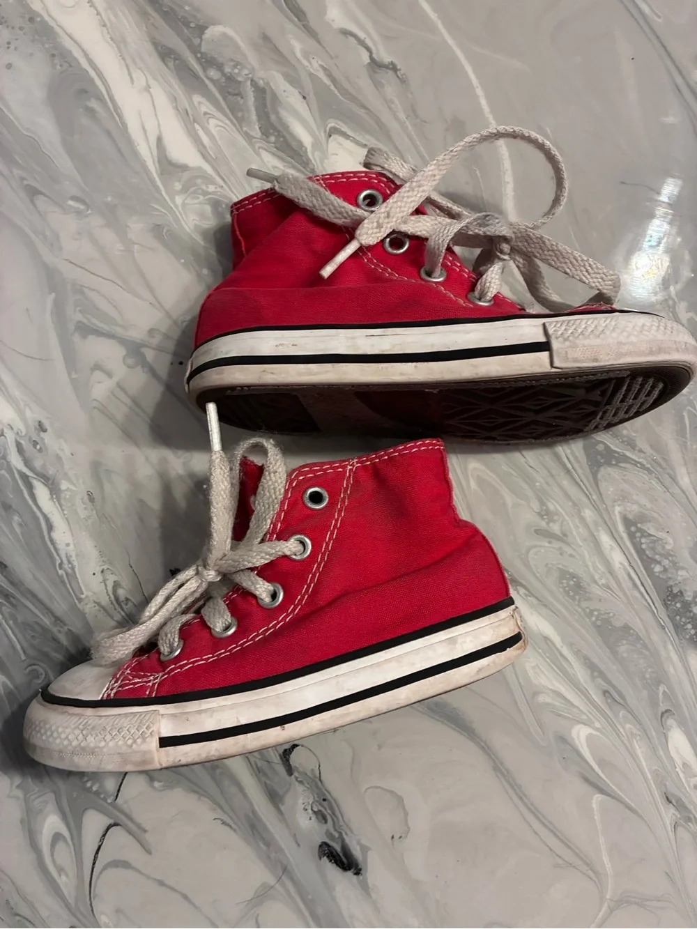 Kids Red Canvas High-Top Sneakers Chucks